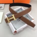 Hermes H Belt Buckle & Reversible Brown For Women, Women Belt 380MM