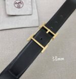 Hermes H Belt Buckle & Reversible Black For Women, Women Belt 380MM - Image 9