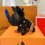 Old Flower French Bulldog Keychain Pendant