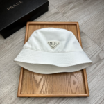 Prada Flat Top Classic Triangle Labeled Iron Fisherman's Hat Sunhat - Image 7