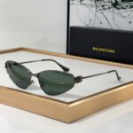 Balenciaga  Metal Thin Mirror leg Strap Logo   sunglasses Top quality - Image 6