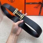 Hermes H Belt Buckle & Reversible Black For Women, Women Belt 380MM - Image 3