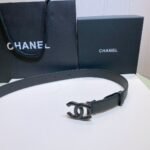 Chanel Belt With Double C Buckle Black Black-Toned Metal Women Belt 30MM - Image 4