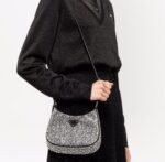 Prada Cleo Leather diamond Shoulder Bag Handbag - Image 2