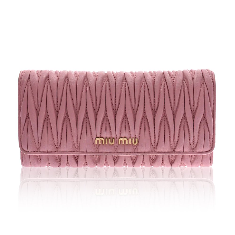 MIU MIU Matelassé Leather Long Wallet