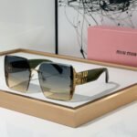 MIU MIU Mirror leg Logo Decoration Sunglasses Top quality