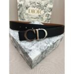 Dior cowhide and bottom leather, palladium plated pure steel buckle 35MM - Image 6