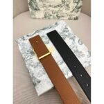 Dior cowhide and bottom leather, palladium plated pure steel buckle 35MM - Image 6