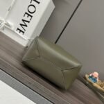 Loewe Mini Puzzle Fold Tote in shiny calfskin Green - Image 4