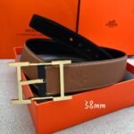 Hermes H Belt Buckle & Reversible Brown For Women, Women Belt 380MM - Image 3