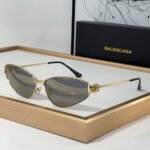 Balenciaga  Metal Thin Mirror leg Strap Logo   sunglasses Top quality