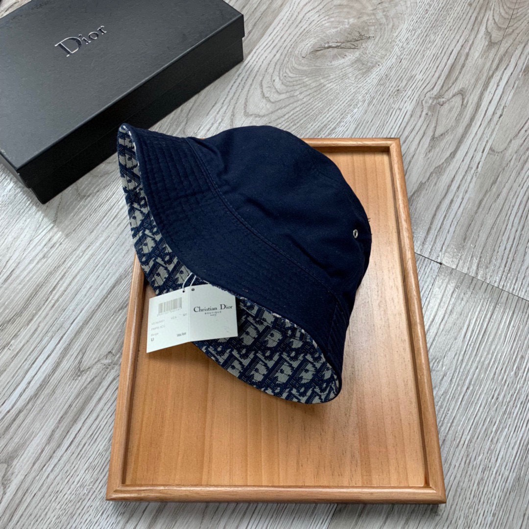 Dior Double Sided Cotton Printed Fisherman's Hat Sunhat
