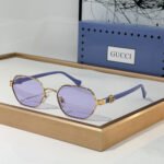 Gucci  Metal mirror leg Logo  sunglasses Top quality