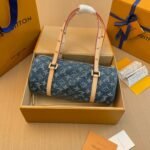 Louis Vuitton LV PAPILLON Denim Handbag - Image 3