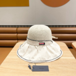 Prada Stylish Bow Fisherman Hat   Sunhat - Image 2