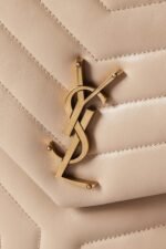 SAINT LAURENT YSL Loulou Medium Quilted Leather Shoulder Bag Beige - Image 2