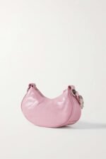 BALENCIAGA Le Cagole XS studded crinkled-leather shoulder bag pink - Image 3