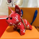 Old Flower French Bulldog Keychain Pendant - Image 2