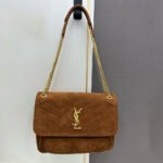 Saint Laurent YSL Niki Quilted Suede Handbag - Image 4