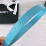Chanel Belt With Ribbon Buckle Blue Women Belt 30MM - Image 6