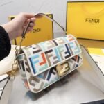 FENDI Baguette Multicolor canvas bag with FF embroidery - Image 2