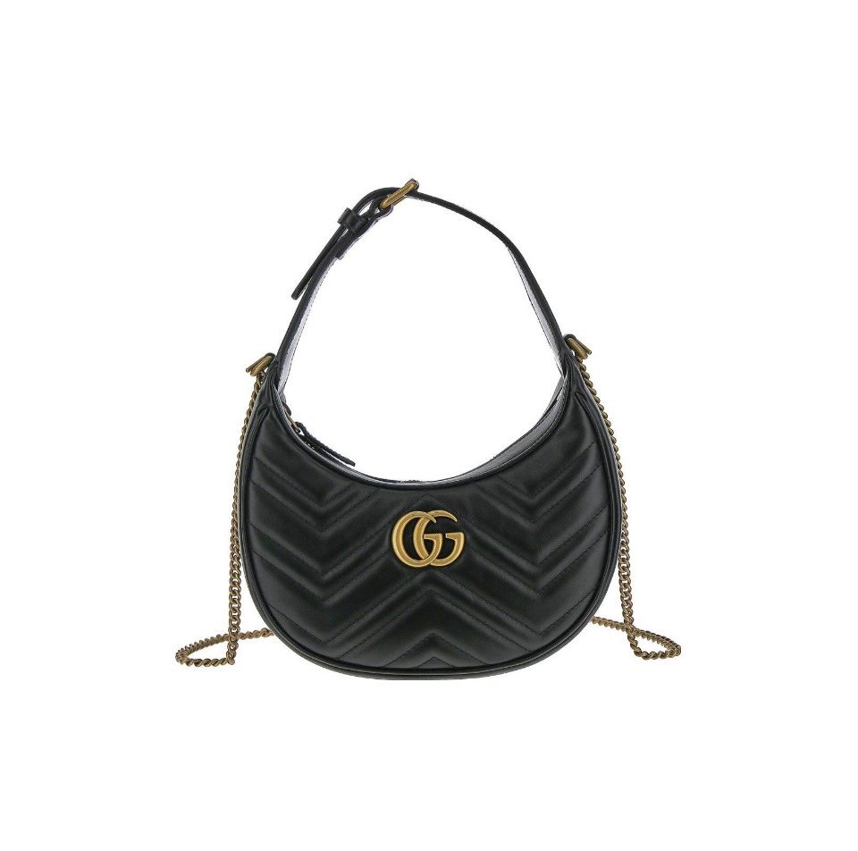 Gucci Marmnt Half Moon Shoulder Bag