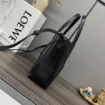 Loewe Puzzle Fold Tote in shiny calfskin Mini Black - Image 4