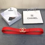Chanel Belt With Double C Buckle Red Women Belt 30MM - Image 3