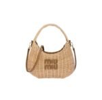 MIU MIU Hobo Woven Wicker Shoulder Bag Crossbody Bag
