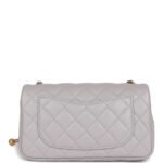Chanel Classic Flag Bag Pearl Crush Mini Rectangular Flap Bag Light Grey   Antique Gold Hardware - Image 4