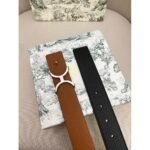 Dior cowhide and bottom leather, palladium plated pure steel buckle 35MM - Image 8