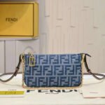 Fendi Baguette Light blue FF chain denim clutch bag - Image 2