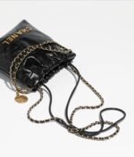 CHANEL 22 MINI HANDBAG Shiny Calfskin & Gold-Tone Metal Black - Image 2