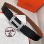 Hermes H Belt Buckle & Reversible Black For Women, Women Belt 380MM