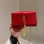 Saint Laurent YSL Kate Tassel Crocodile Leather Bag - Image 7