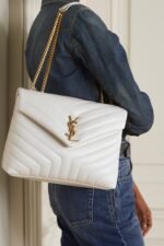 SAINT LAURENT YSL Loulou medium quilted leather shoulder bag white - Image 2