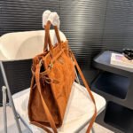 Prada Large suede handbag - Image 5