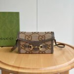 Gucci Horsebit 1955 Canva&Leather Shoulder Bag - Image 7