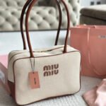 Miu Miu Beau Canvas & Leather Bag - Image 3