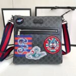 GUCCI Classic Canvas&Leather Crossbody Bag - Image 4