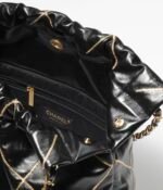 CHANEL 22 HANDBAG Shiny Calfskin & Gold-Tone Metal Black - Image 2