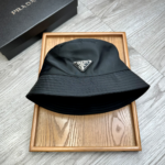 Prada Flat Top Classic Triangle Labeled Iron Fisherman's Hat Sunhat - Image 3