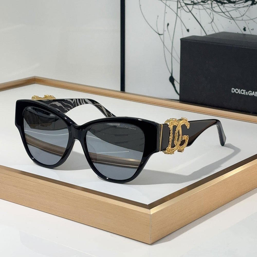 DOLCE & GABBAN DG Mirror leg Large Logo Sunglasses Top quality