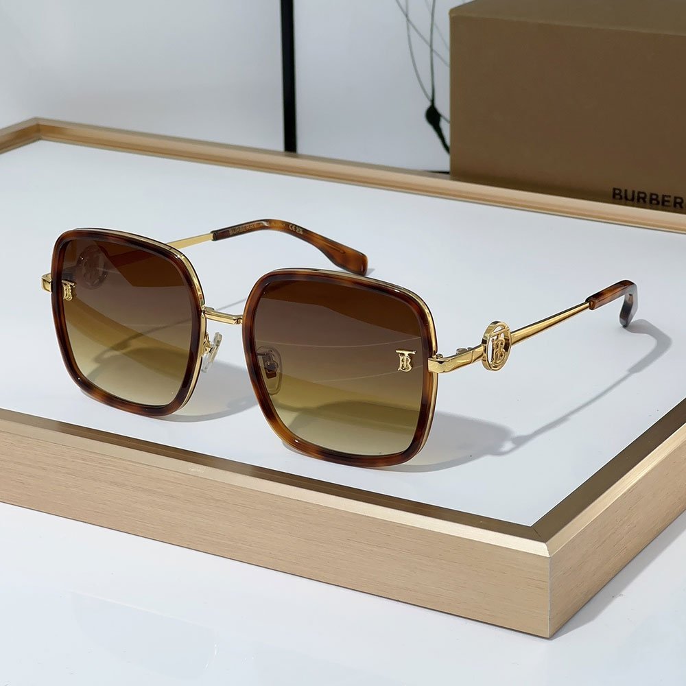 Buberry  Slim Hollowed out Logo on Mirror legs Sunglasses Top quality