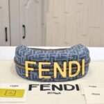 Fendi graphy Small Light blue FF denim fabric bag - Image 7