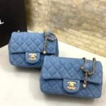 Chanel Classic Flag Bag Quilted Denim 20CM