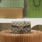 Gucci DIONYSUS GG Supreme Small Shoulder Bag With Beige - Image 6