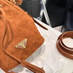 Prada Suede Bucket Bag - Image 7