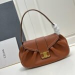 Celine Pebbled Leather Shoulder Bag - Image 4