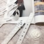 Chanel Belt Quilted With Double C Buckle White With White Hardware Women Belt 30MM - Image 5